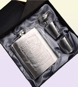 Hüftflächen Metall tragbarer Flagon Edelstahl Geschenke Reisen Silber Whisky Alkohol Flasche Flasche Männliche Mini -Flaschen6526213