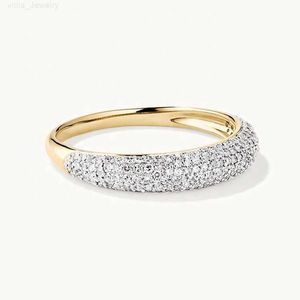 2024 Trendy biżuterii 14/18k złota w Vermeil 925 srebrne CZ Moissanite utwardzony diamentowy pierścień Diamond Dome