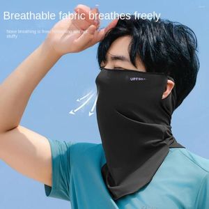 Lenços Proteção solar Máscara de seda de verão de verão de decote respirável multifuncional tampa de face escudo de pesca simples