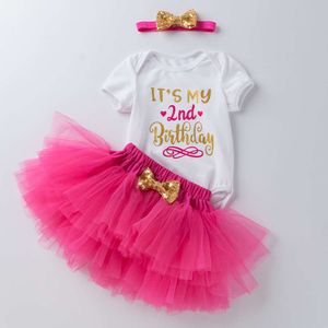 Abbigliamento per bambini, abbigliamento per il primo anno, pagliaggio da cartone animato, set di abiti da principessa rosa rosa