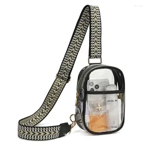 Bolsas de ombro Clear Sling Bag Pack Stadium Aprovado Bolsa Crossbody Bolsa para mulheres Baú de serviço pesado com cinta ajustável