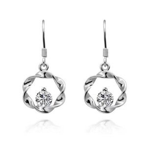 Dangle Kronleuchter Moissanit oder natürlicher Rubin runder Blütenabfall Ohrring pro Schmuck 015CT2PCS Edelstein 925 Sterling Silber Fine3179657