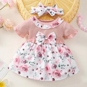 Girl Dresses Summer Toddler Baby Clothes Set Boho Beach Holiday Cute Soft Children's Sling Romper Print Suit Kids Clothing