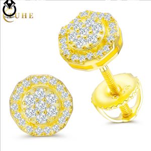 Bijoux Wholesale Rapeers Jewelry Luxury 18K Gold Plated 925 Sterling Silver VVS Moissanite Diamond Hip Hip Hop Stud earrings