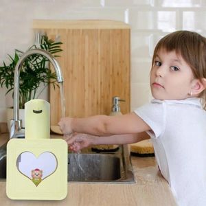 Liquid Soap Dispenser Cartoon Bear Intelligent Cute Shampoo Abs Automatisk avkänning Hand Sanitizer -flaska