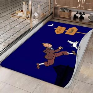 Mattor The Adventures of Tintins Welcome Mat Doormat Entrance Door Custom Cute Rug vardagsrum Mattor Kök mattor Hemma hem