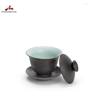 Set di tè per tè set di tè Black Crockery Ceramic Gaiwan in porcellana TEACUP cinese Drinkware cinese