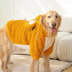 Hundekleidung Großer Plüsch -Pyjamas Herbst Winter Medium Kleidung Süßes Tigerstil Haustier Kostüm Zwei -Beinkleidung