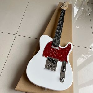 Pegs Classic Electric Guitar, jasna biała, wykwintna tablica ochronna, wysokiej jakości akcesoria, profesjonalny drewno, ruchomy głos.