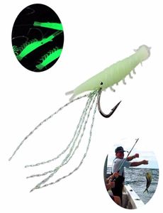 5PCSPACK SABIKI SHRIMP RIGS GLITTER SOFT FISHING LURE GLOW IN THE DARK FISH FISHING BAITS BAITS LURE CACT