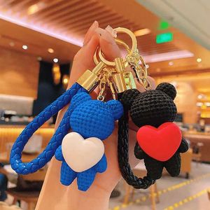 Keychains Lanyards Cartoon Nordic Bunny Doll Keychain Fashion Punk Rabbit Keyring Couple Accessories Personality Cute Bag Car Pendant Key Chains