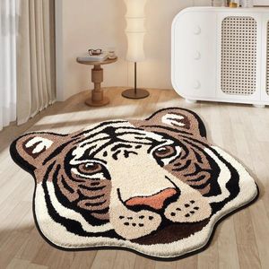 Carpets Cartoon Tiger Style Bedroom Large Carpet Living Room Sofa Coffee Table Flocking Thickened Bedside Mat Floor