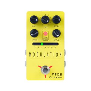 Cabos flamma fs05 modulação pedal estéreo efeitos de guitarra digital pedal com 11 efeitos de modulação e 7 slots predefinidos