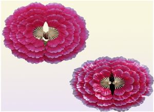 2PCSDANCING FAN PEONY Flower Dance Hand Square Performance Props Eventail En Main Abanico Para Boda de Mano 2205052706135