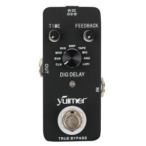 Kablar gitarreffekt pedal digital fördröjning 9 fördröjningstyper tid och feedback kan justeras yuimer