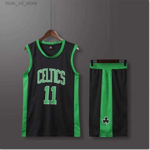 Zestawy odzieży Zestawy męskie Celtics nr 11 Koszulki do koszykówki drużyna podstawowa drużyna mundurowa kamizelki i szorty T240415