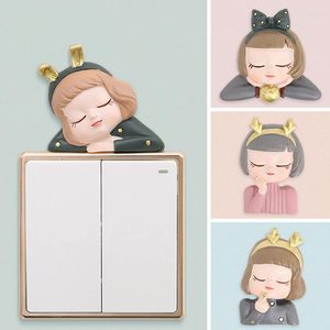 Wall Stickers 2pcs Cartoon Switch Luxury 3D Lolita Silicone Sticker Room On-off Outlet Decoration