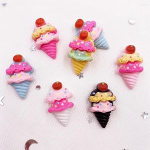 Dekorativa figurer 24star harts mini Cherry Ice Cream Cabochon Flatback Stone Scrapbook DIY Craft Home Decor Accessories Oh36