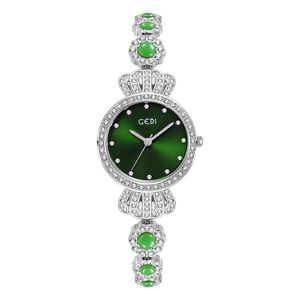 Fashion watch, women's watch, light luxury, high-end feeling, jade and stone watch, women's full diamond quartz waterproof watch c2