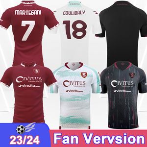 23 24 Salernitana Mens Soccer Jerseys FAZIO CABRALBOTHEIM COULIBALY BOHINEN MARTEGANI Home Away 3rd Football Shirts Adult Short Sleeve Uniforms