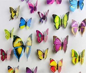 La simulazione decorazione a farfalla 3D adesivi da parete in PVC Magnete 12 abiti per outdorgardenbalcony1277456