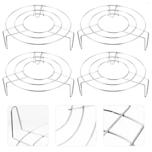 Double Boilers 4pcs Trivet Rack Stand Stainless Steel Steam Steamer Pot Pressure Cooker Round Cooling Cake