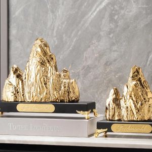 Figurki dekoracyjne Chińskie kreatywne złotą górską srebrną dekorację weranda szafki wina