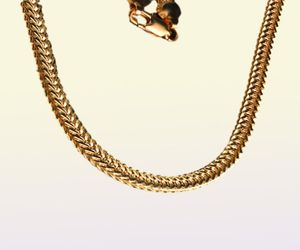 GNIMEGIL 6mm Fashion Bone Chain Long Gold Filled Curb Cuban Link Chain Necklace For Men Vintage Christmas Gifts Jewelry6113398