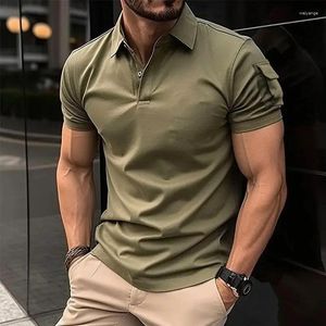 Herren Polos Poloshirts Muskeln Herren T-Shirt Plain Male mit Kragen T-Shirt Fitnessstudio Blau Schnellrocknen Tops Original Kleidung Großhandel xl