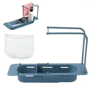 Kitchen Storage Sink Rack Holder Strainer Basket For Drain Adjustable Home Bathroom Over