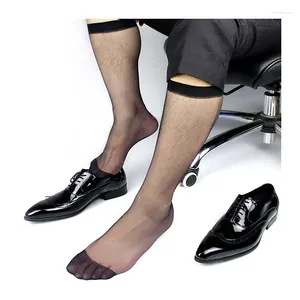 Men's Socks Ultra Sheer Black Dress Long Hose Visual Male TNT Suit Formal Style