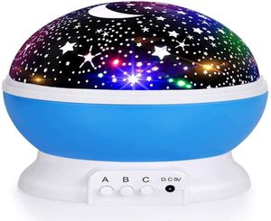 Light Star Night Light Nebula Star Projector 360 graders rotation 4 LED -glödlampor 12 Lätt färg Byte med USB -kabel Romantiska gåvor1118638