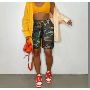 Женские шорты 2024 Женские уличные хип -хоп Стиль короткие брюки камуфляж летние эластичные карманы с высокой талией