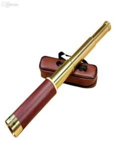 Whole2016 New Brown Handle New 25x 30mm Nautical Brass Pirate Telescope Monocular Glass Maritime Outdoor Camping 3652907