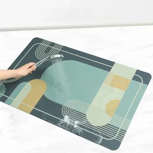 Badmatten Diatomaceous Erde und Duschmatte Gummi Super absorbierende Anti -Slip -Pad moderne Badezimmer Schnell trocknen Bodenfuß Teppich 80x120 cm