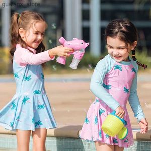 ワンピース幼児の女の子の水着スーツ子供水着ガールズワンピースドレスかわいいファッションサンプルーフ長袖水着の女の子水着Y240412Y240417C4B4