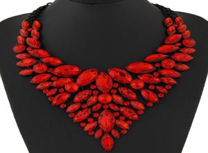 2020 Big Women Collier Femme Necklaces Pendant Blue Red Yellow Rose Statement Bijoux New Crystal Jewelry Choker Maxi Boho Vintage 2107374