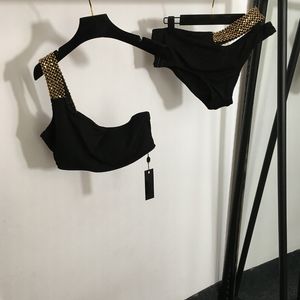 Halter Swimwear Women Designer Swimsuit Black Sling Bikini Summer Dry Dry Beach Dust Reauco Due pezzi da bagno