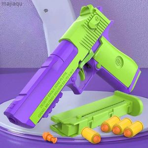 Decompression Toy Radish Gun Decompression toys Desert Eagle 2011 Pistol 1911 Continuous Throwing Shell Empty Hanging Revolver Launcher Toy GunL2404