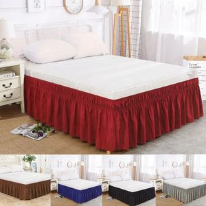 1PC Elastic Bed Ruffles Skirt Soft Comfortable Wrap Around Fade Resistant CoverBed Protector Colchas Para Cama King 240415