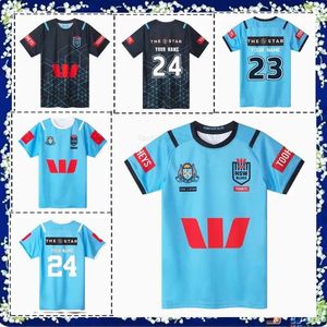 NSW Blues 2024 Mens Home Jersey 2023/24 NSW Blues Menşe Durumu Jersey Rugby Eğitim Forması Şort S-5XL