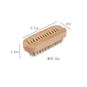 new Double Sided Beechwood Nail Brush Foot Dead Skin Grinding Scrubbing Tools Nail Art Accessories Cleaning Brush Manicure Supplies for Nail