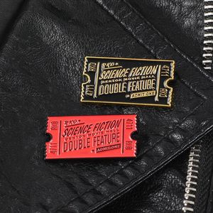 Red Black Movie Tickets Emalj Pins Rocky Horror Picture Show Ticket Brosches Badges Denim Shirt Lapel Pin Jeweley Friend Gifts