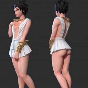 Anime Manga Mini Skirt Girl Resin Figure 1/24 Scale 75mm Vertical Height Assemble Model Kit Unassembled Amas and Unpainted Figurine Toys