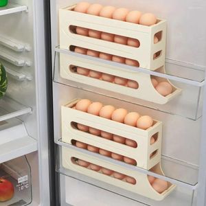 Storage Bottles Refrigerator Automatic Egg Rolling Rack Box Container Organizer Distributor