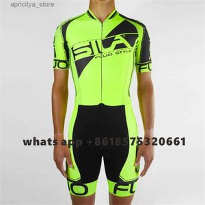 Cycling Jersey Sets Silasport New Fluorescence Color Men Cycling Skinsuit Short Seve Inline Speed Skating Clothing Ciclismo Hombre Skating Team Tr L48