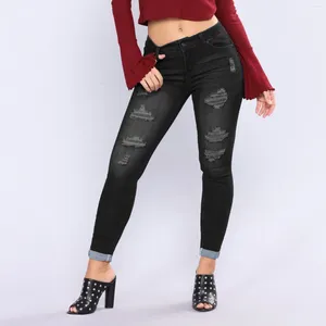 Jeans feminino jeans vintage para mulheres com cintura alta ripped bulift angustiado juniores juniores calças diárias de vida larga perna larga