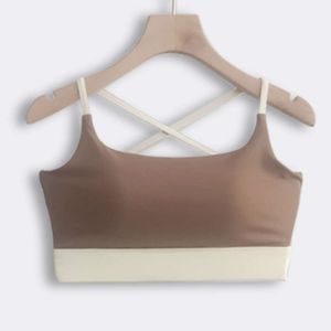 Changyue Yoga Color Контрастная спортивная бюстгальтерката -амортизатор йога -майки фиксированные грудные подушки с плотной фитнес