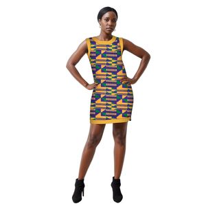 아프리카 인쇄 여성 드레스 짧은 드레스 세련된 캐주얼 의류 WY452