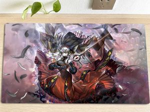 Mouse Pads Wrist Rests New YuGiOh Playmat Red Cartesia The Virtuous TCG CCG Board Game Trading Card Game Mat Mouse Pad Rubber Desk Mat Free Bag